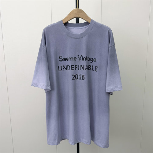 S●2026秋季新品 短袖印花t恤女中长款宽松休闲百搭慵懒风上衣607
