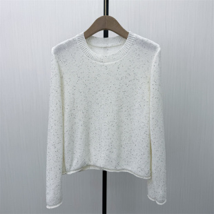 女气质宽松百搭长袖 彩 套头毛衫 新品 针织打底上衣183 2026春季