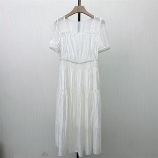 恩●2026夏季新品 法式方领连衣裙女气质显瘦小清新a字茶歇裙868