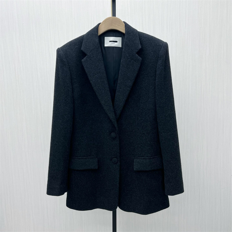 艾●2025秋季新品 毛呢外套女宽松百搭气质通勤呢子西装大衣005