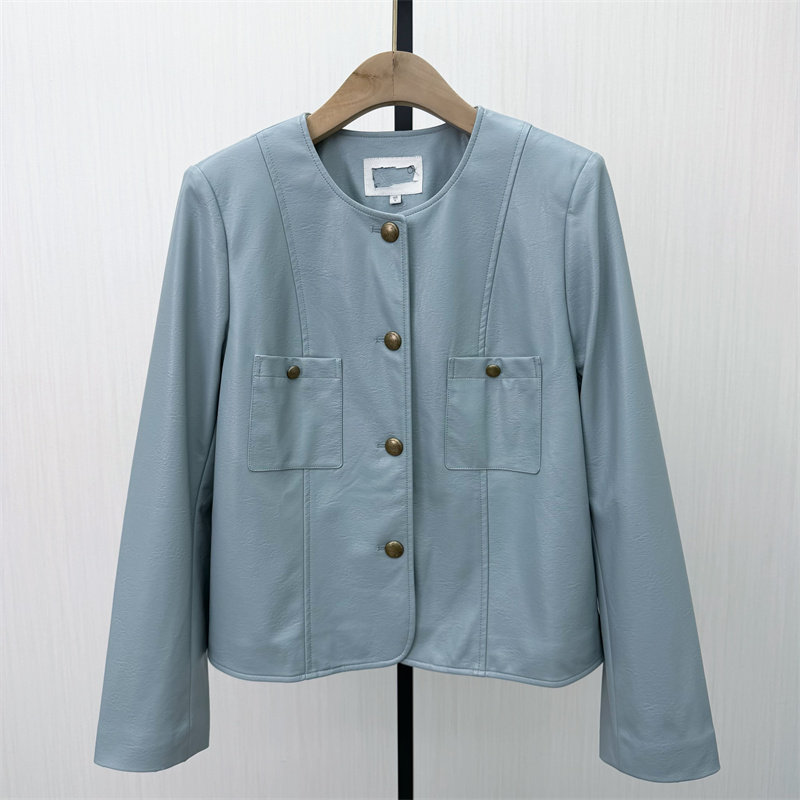 fei●2026春季新品 皮衣外套女宽松休闲通勤小个子短款夹克5103,女装/女士精品,皮衣,淘宝优惠券,粉丝福利购,淘宝优惠卷