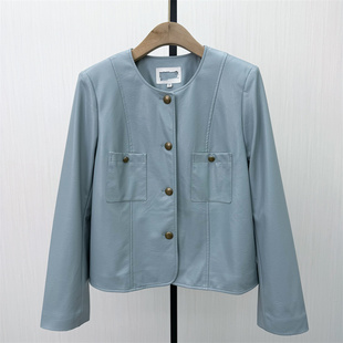 皮衣外套女宽松休闲通勤小个子短款 新品 夹克5103 2026春季 fei