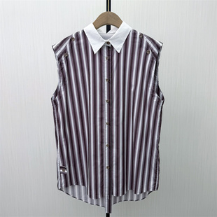 衬衫 条纹无袖 新品 女气质宽松百搭显瘦背心上衣323 2026夏季