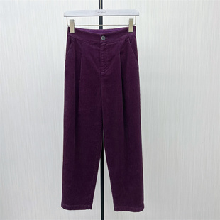 2025秋季 女高腰显瘦直筒休闲裤 新品 长裤 7200 灯芯绒哈伦裤 fei