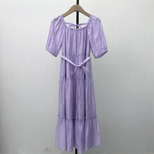 彩 方领连衣裙女气质显瘦小清新a字茶歇裙515 法式 2026春季 新品