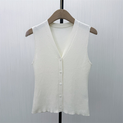 fei●2026春季新品 短款针织背心女修身显瘦打底无袖内搭上衣5268