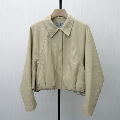 迪●2026春季新品 皮衣外套女宽松休闲通勤小个子短款夹克8811