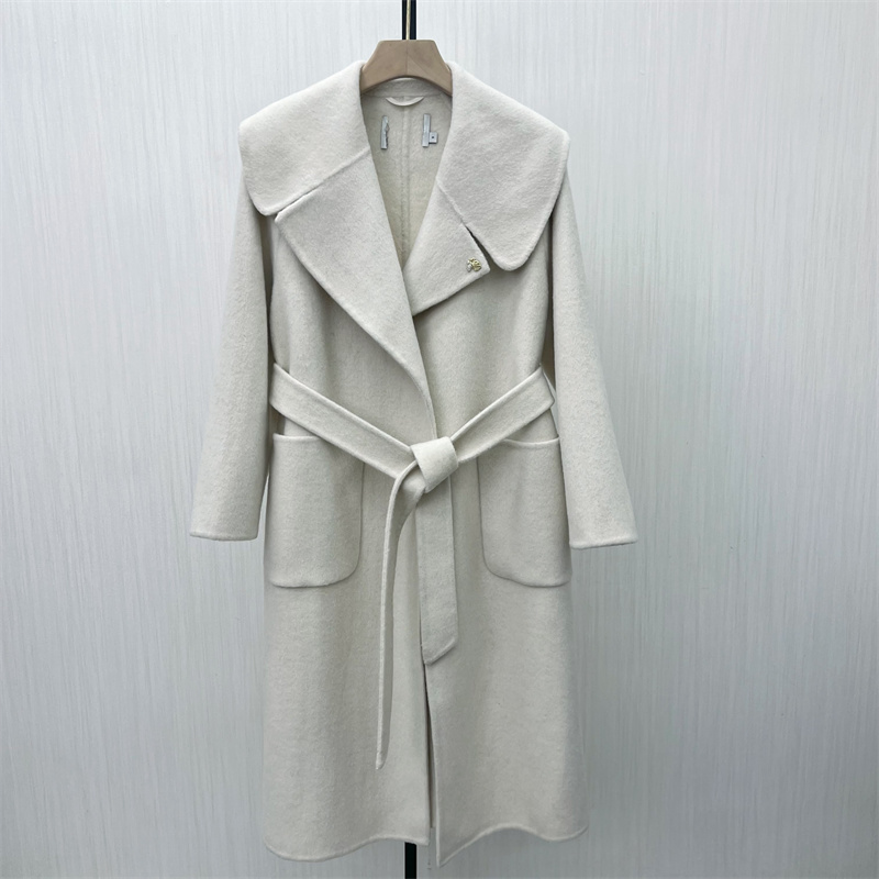 恩●2025冬季新品 双面呢大衣女长款气质宽松绵羊毛呢子外套263