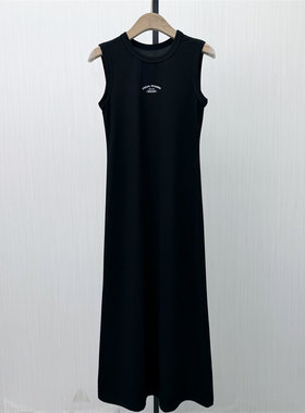 彩●2026春季新品 无袖背心连衣裙女修身显瘦简约打底T恤裙子506