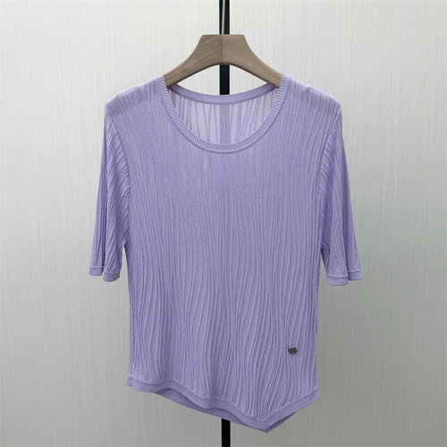 良月●2026夏季新品 短袖针织衫女气质薄款显瘦简约打底上衣690