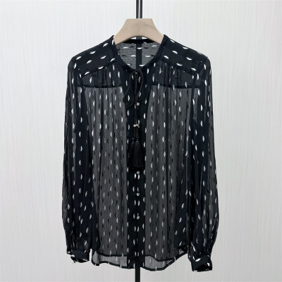 乂●2026春季新品 法式长袖衬衫女小众气质别致宽松打底上衣2463