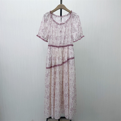 芭●2026夏季新品 法式碎花连衣裙女气质显瘦小清新茶歇裙3036