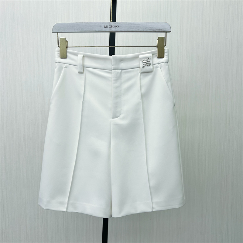 迪●2025夏季新品 西装短裤女高腰显瘦宽松直筒休闲阔腿裤6017
