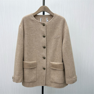 S●2025冬季新品 双面呢大衣女中长款气质宽松绵羊毛呢外套526