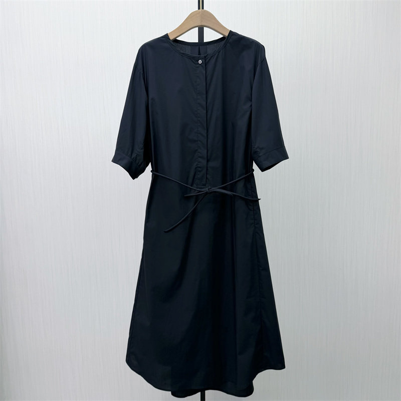 艾W●2026春季新品 简约大摆连衣裙女气质宽松百搭长袖衬衫裙1312