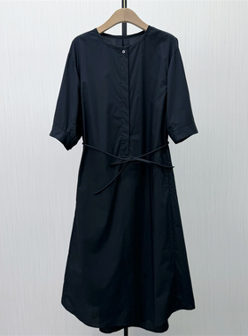 艾W●2026春季新品 简约a字连衣裙女气质宽松百搭长袖衬衫裙1312