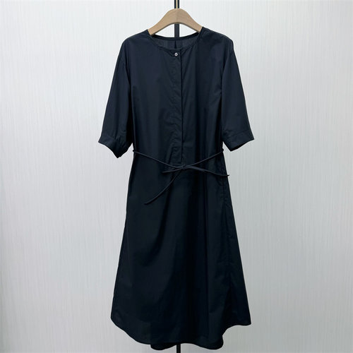 艾W●2026春季新品 简约a字连衣裙女气质宽松百搭长袖衬衫裙1312