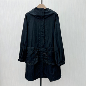 S●2023秋装新品 连帽风衣女中长款宽松小众设计感休闲外套890