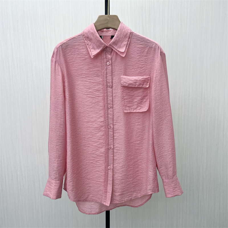 图●2025秋季新品 长袖衬衫女纯色基础宽松百搭打底内搭上衣1672