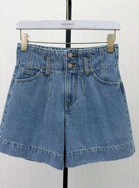 香●2026夏季新品 牛仔短裤女复古高腰显瘦直筒休闲阔腿裤2486