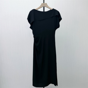 迪●2026夏季新品 无袖连衣裙女气质淑女小黑裙显瘦a字裙子1675