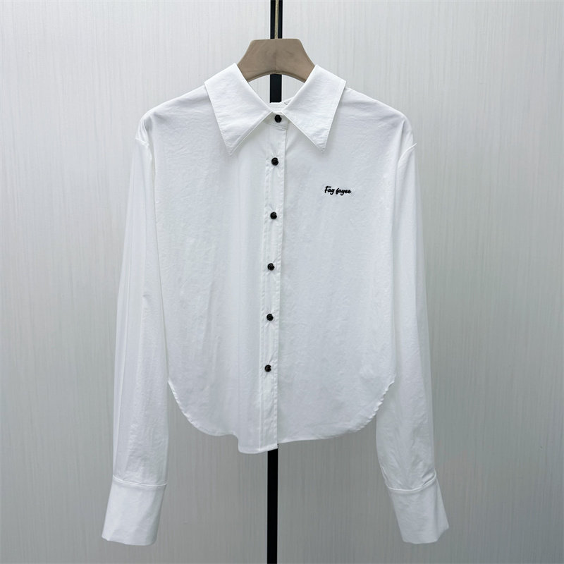 fei●2026春季新品 长袖衬衫女纯色基础宽松休闲通勤百搭上衣5006
