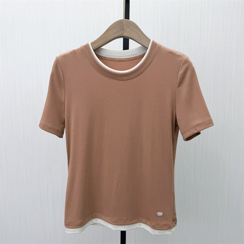 恩●2026夏季新品 纯色打底衫女简约修身显瘦内搭短袖T恤上衣552
