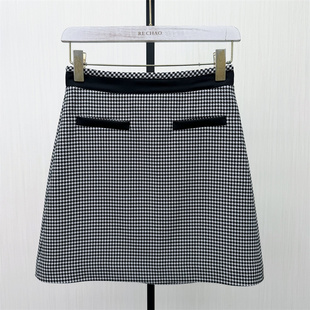 千鸟格半身裙女气质高腰显瘦包臀裙子8155 新品 良月 2026春季