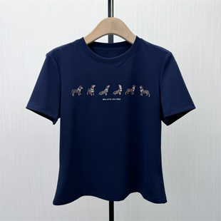 香●2026春季新品 印花短袖T恤女正肩修身显瘦休闲打底衫上衣2629