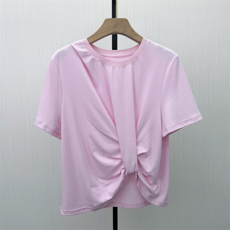 艾W●2026春季新 纯色打底衫女简约修身显瘦内搭短袖T恤上衣4213 - 实物图