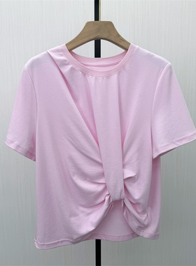 艾W●2026春季新 纯色打底衫女简约修身显瘦内搭短袖T恤上衣4213