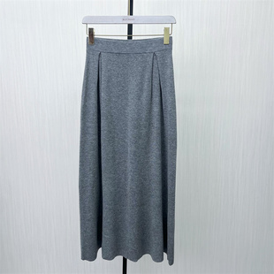 针织半身裙女高腰修身 新品 显瘦垂感长裙a字伞裙4511 2025春季 图