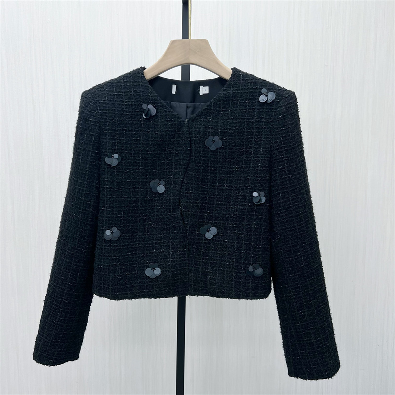 恩●2025冬季新品 小香风西装外套女气质通勤粗花呢西服夹克665