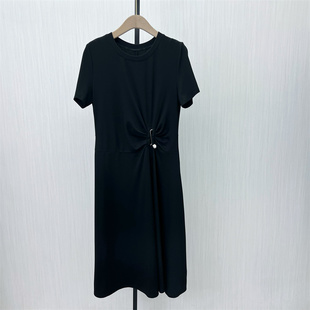 短袖 新品 连衣裙女宽松休闲简约百搭打底T恤裙子837 2025夏季 恩