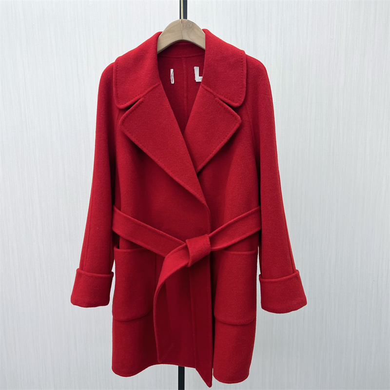 司●2025冬季新品 绵羊毛呢子大衣女中长款气质双面呢外套0960