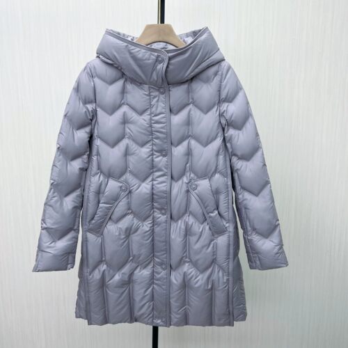S●2025冬季新品 羽绒服女中长款时尚宽松加厚保暖白鸭绒外套130
