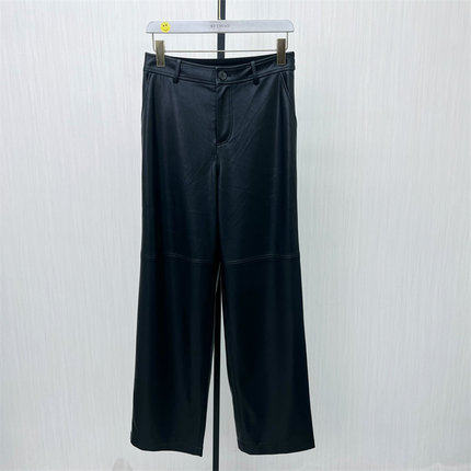 S●2025冬季新品 皮裤阔腿裤女高腰显瘦宽松休闲通勤直筒长裤710