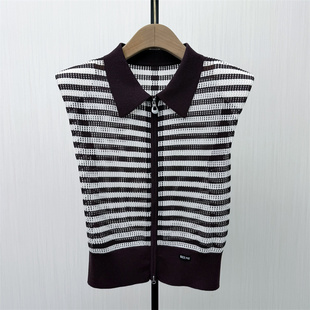 女气质简约休闲显瘦无袖 polo领针织衫 新品 上衣660 2026夏季