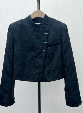 fei●2025秋季新品 新中式外套女气质通勤短款百搭复古夹克7228