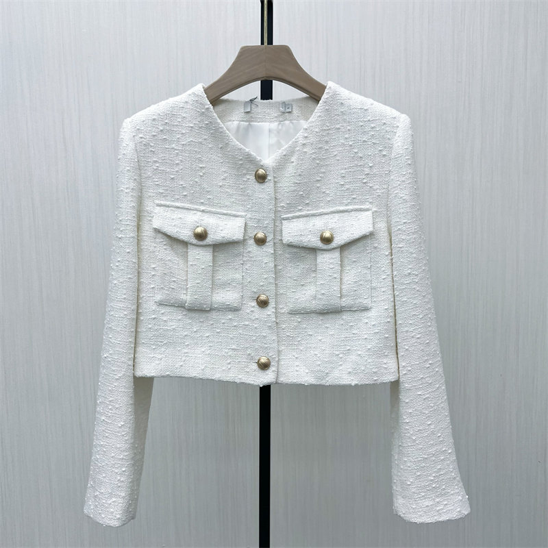 恩●2025秋季新品 小香风西装外套女气质通勤粗花呢西服夹克835