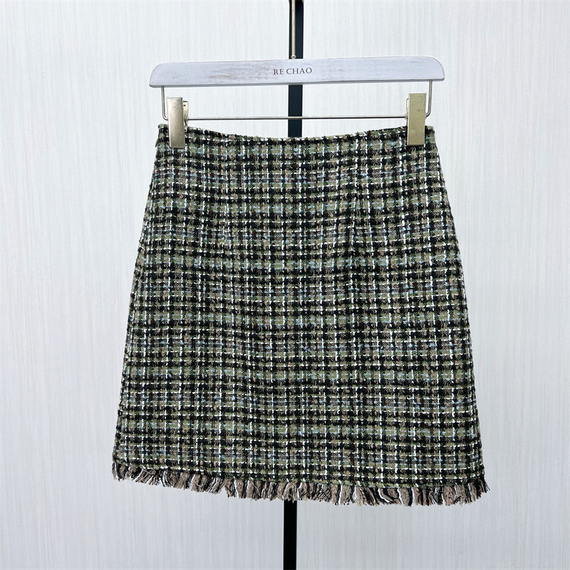 艾尔●2025春季新品 粗花呢半身裙女高腰显瘦气质包臀a字短裙2113