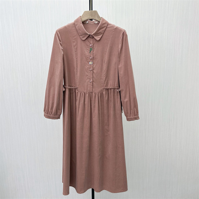 C●2025秋季新品 长袖连衣裙女休闲宽松通勤百搭a字衬衫裙7251