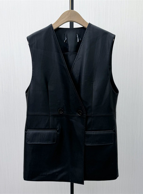 S●2026春季新品 皮衣马甲女时尚外穿通勤百搭休闲坎肩外套339