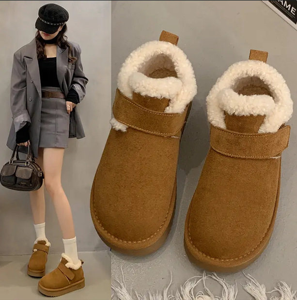 雪地靴女2026年冬季新款韩版时尚懒人鞋圆头平底棉鞋女鞋保暖鞋女,女鞋,时尚雪地靴,淘宝优惠券,粉丝福利购,淘宝优惠卷