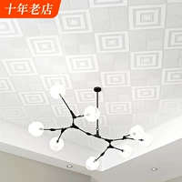 3d потолочные обои на крышу, спальня, гостиная, белые трехмерные обои с ромбами