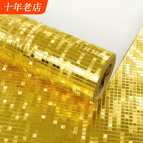 银色马赛克天花板吊顶金箔墙纸