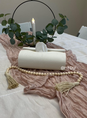 HEDU侘寂风纸巾盒客厅高档轻奢桌面摆件中古创意样板间洞石抽纸盒