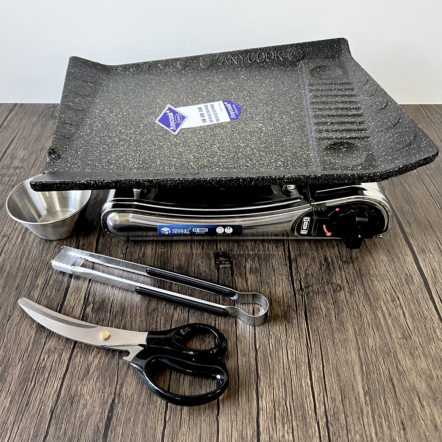 韩国进口Anycook翅膀烤盘不沾烤肉盘5层涂层煎肉盘烧烤盘大烤盘