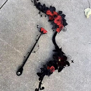 【成品】暗黑玫瑰弓桃花弓礼物古风工艺品摆件扭扭棒手剑活动作业