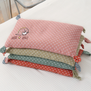 纯棉纱布荞麦壳枕头荞麦皮枕芯儿童小号硬枕甜荞壳带枕套透气吸汗